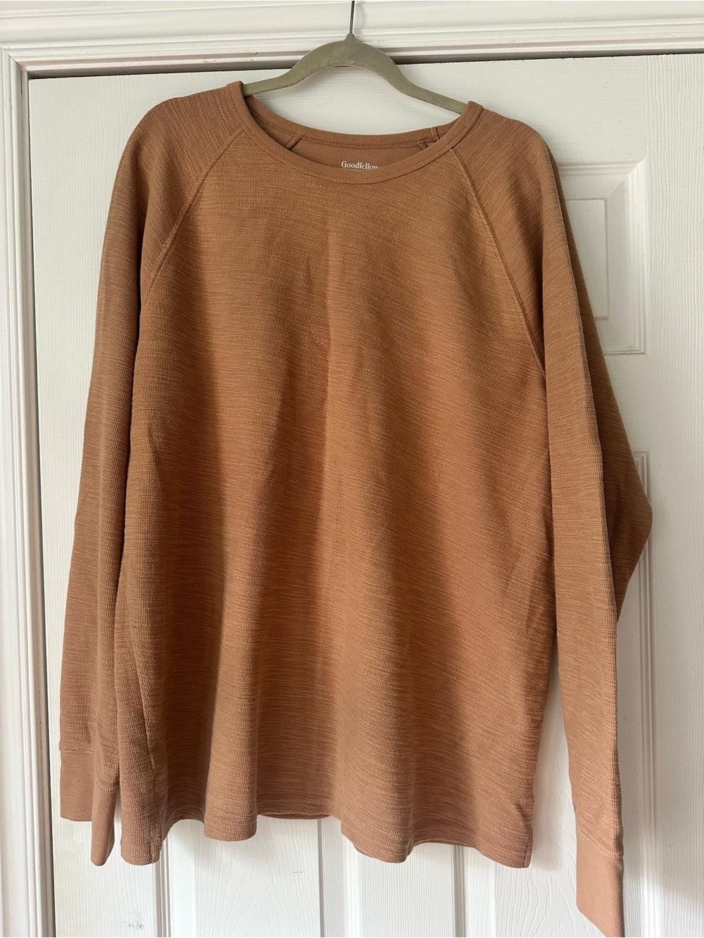 Goodfellow Lightweight Crewneck Sweater in Rust Brown
